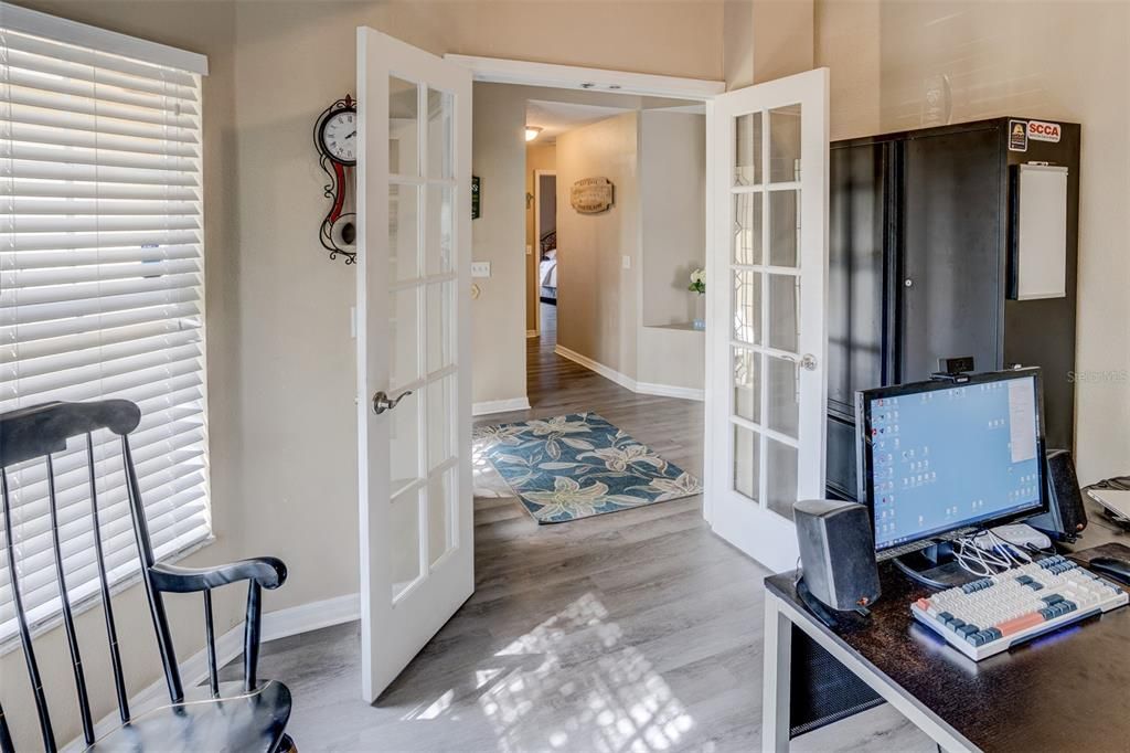 Office with french doors