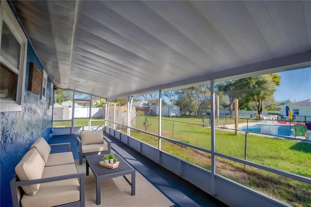 Virtually Staged Screened Porch