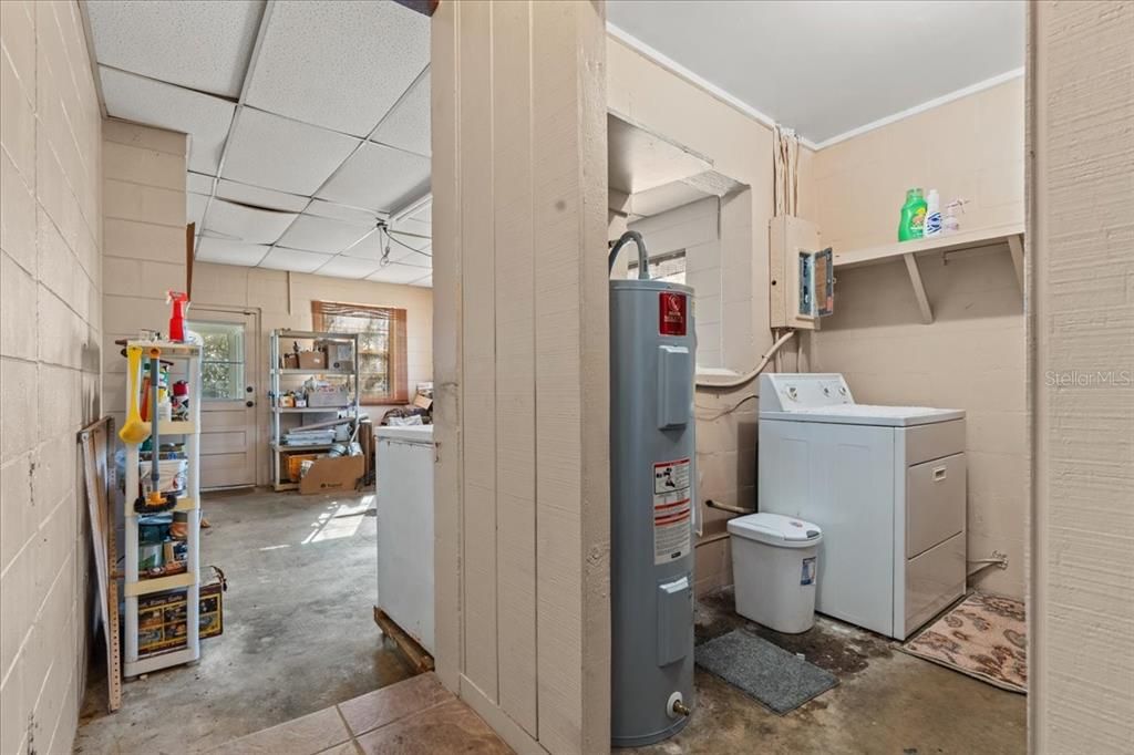 Laundry Area in the garage