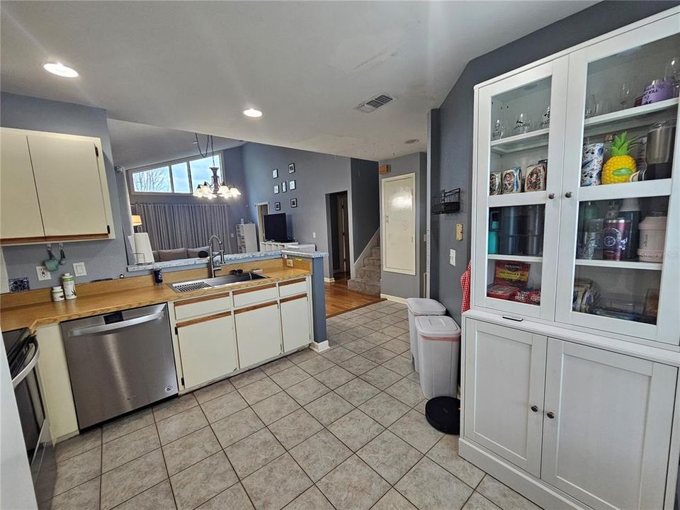 Kitchen with view of most of downstairs