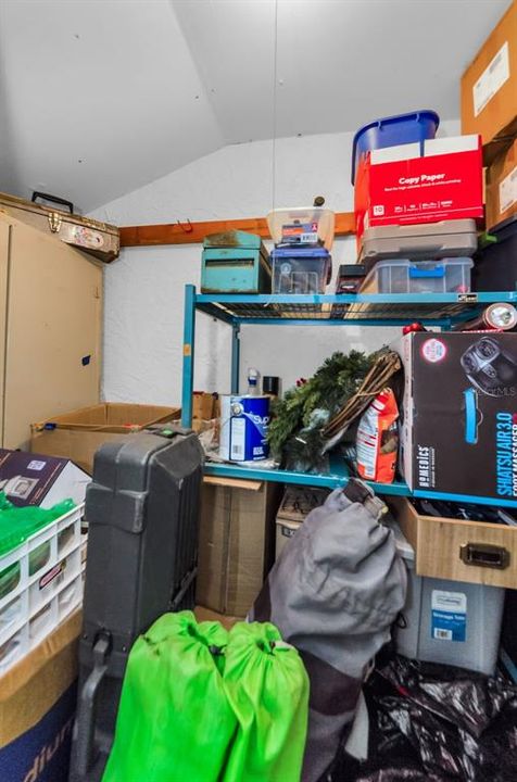 Large and Deep Storage closet on back screened in patio