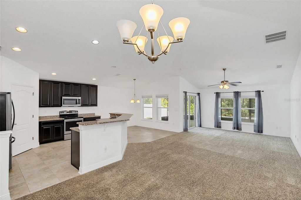 Kitchen,Dinette area and Family Room