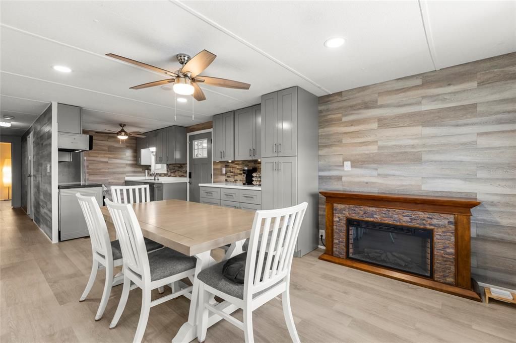 Dining room overlooking the kitchen