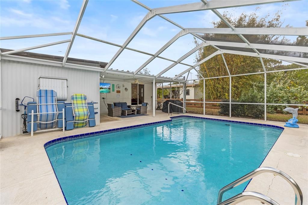 Private pool in the back yard