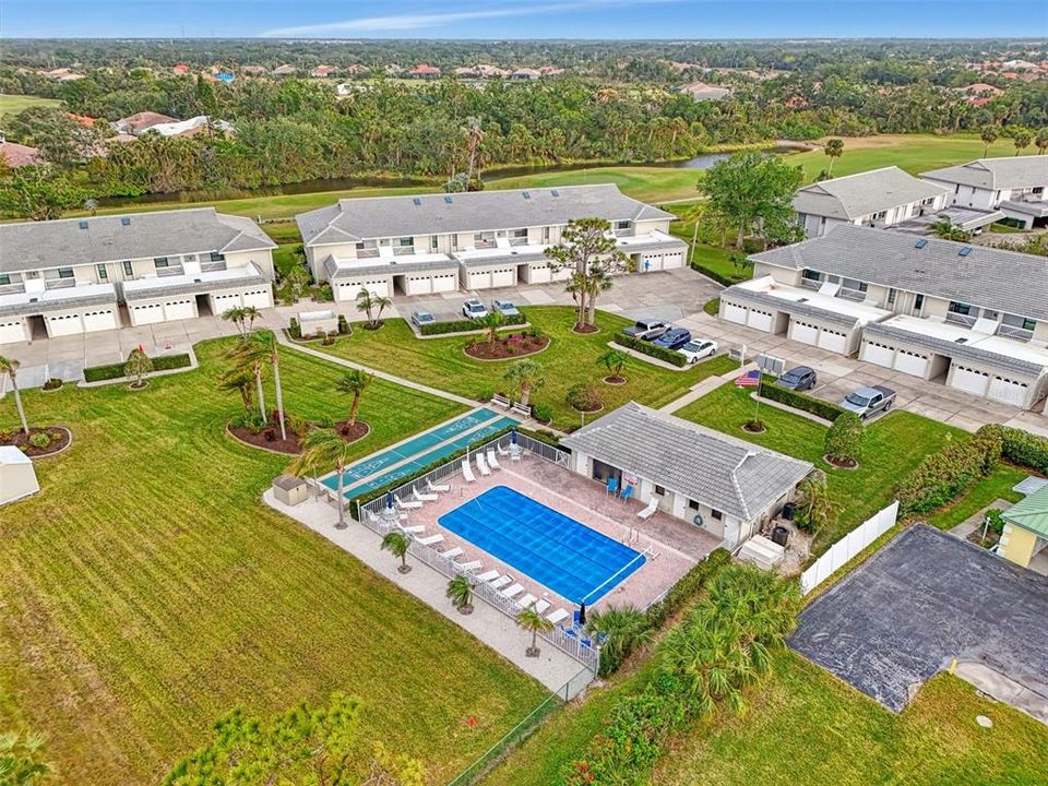 Pool, clubhouse and shuffleboard