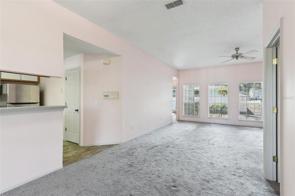 Dining Room, Kitchen, & Living Room