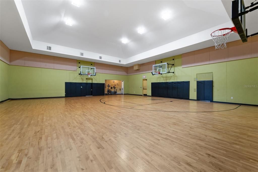 Indoor basketball court!