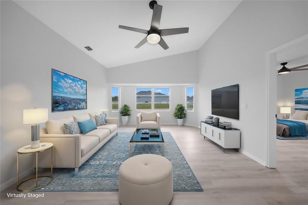 Virtually Staged Family Room