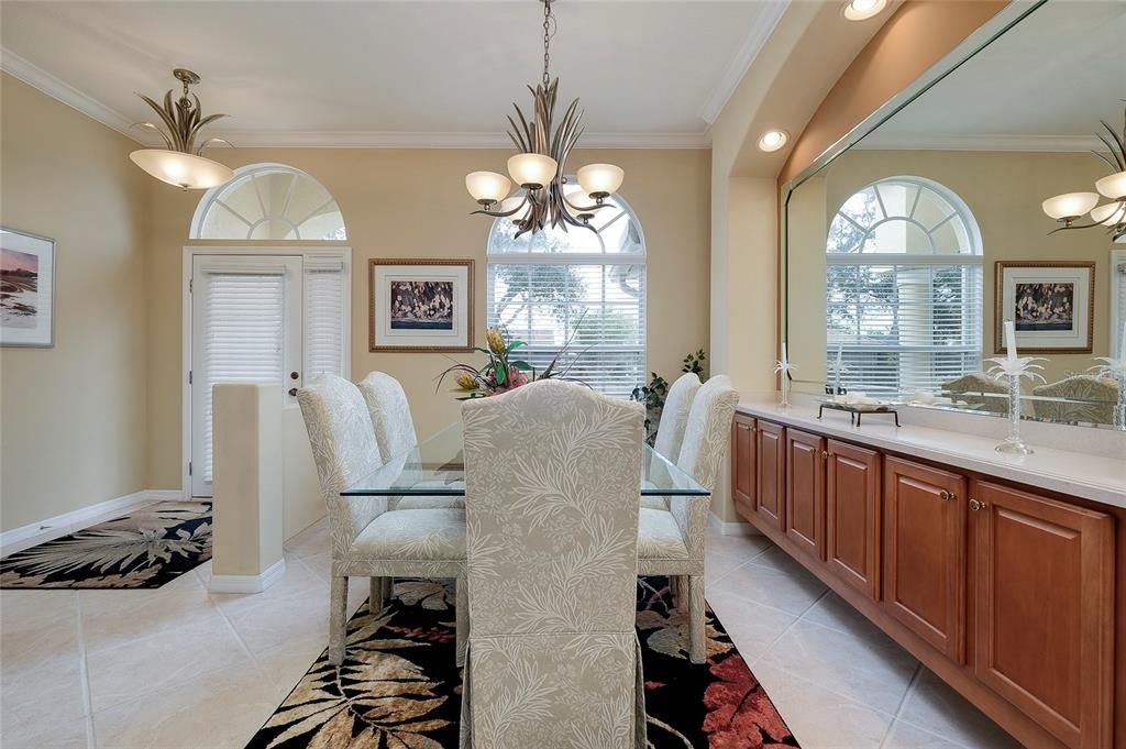 Formal Dining Room with custom cabinetry