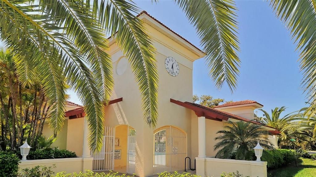 Community pool entrance