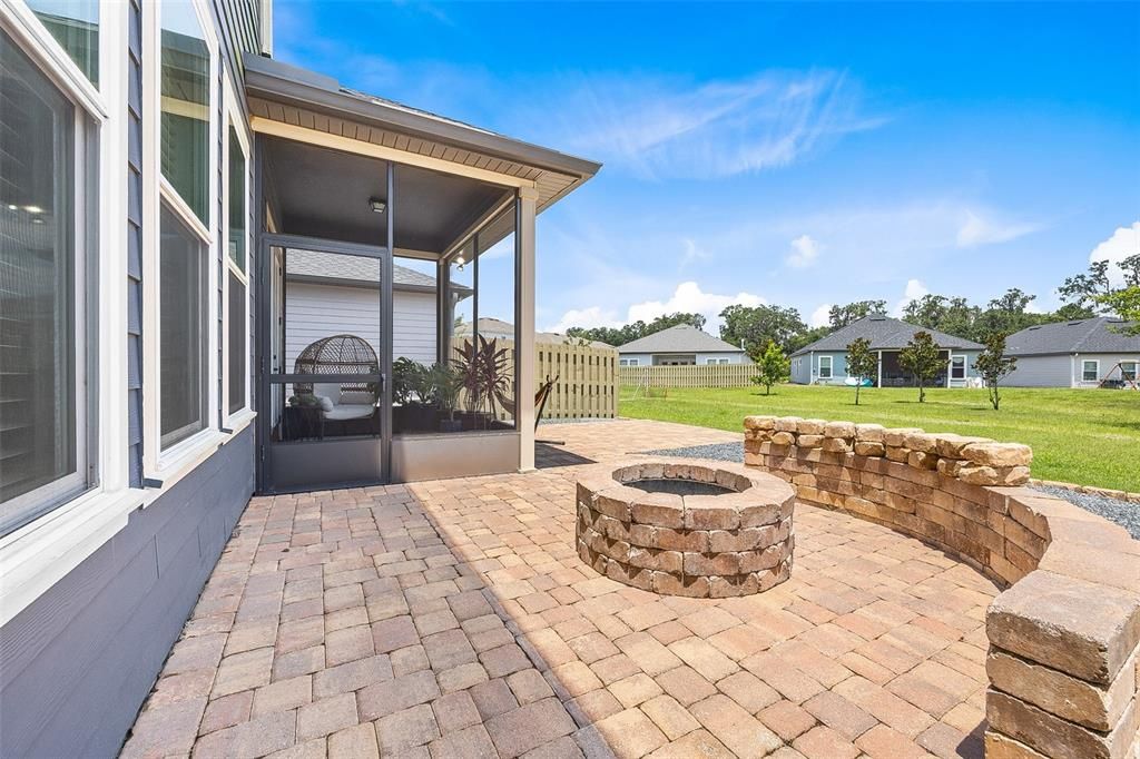 Fire pit and paver patio