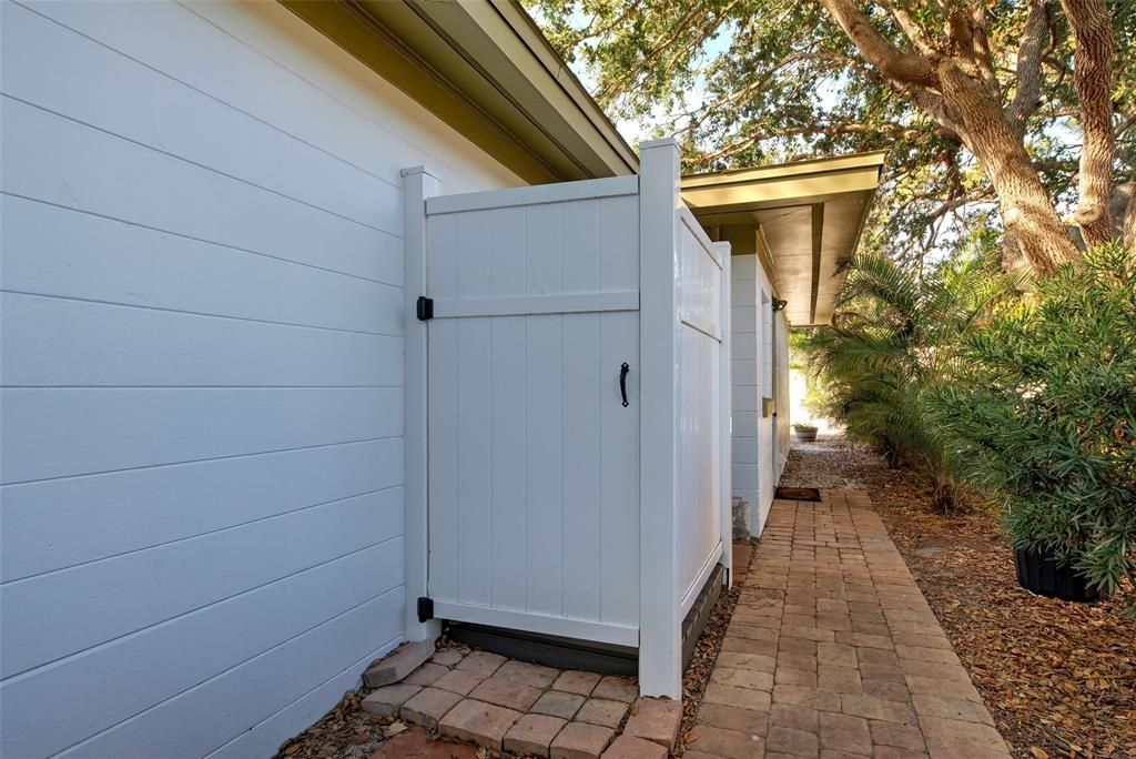 Private outdoor shower area.