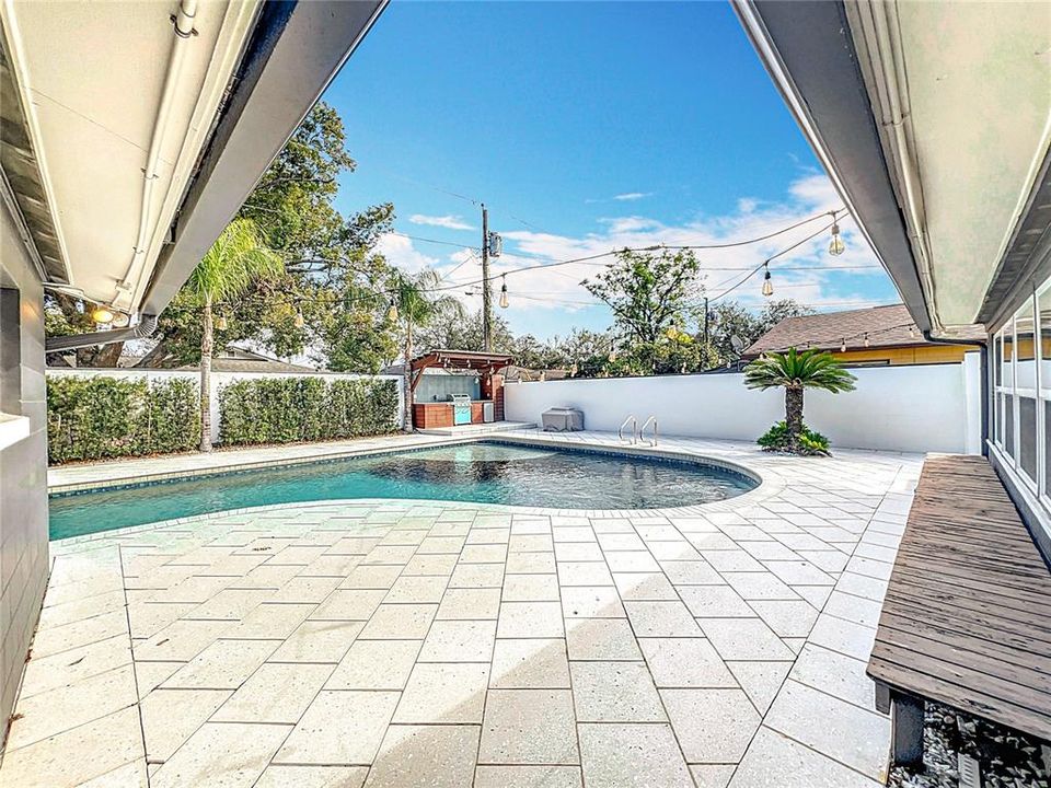 Pool with Shell Pavers