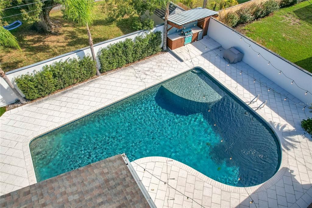 Pool with Shell Pavers