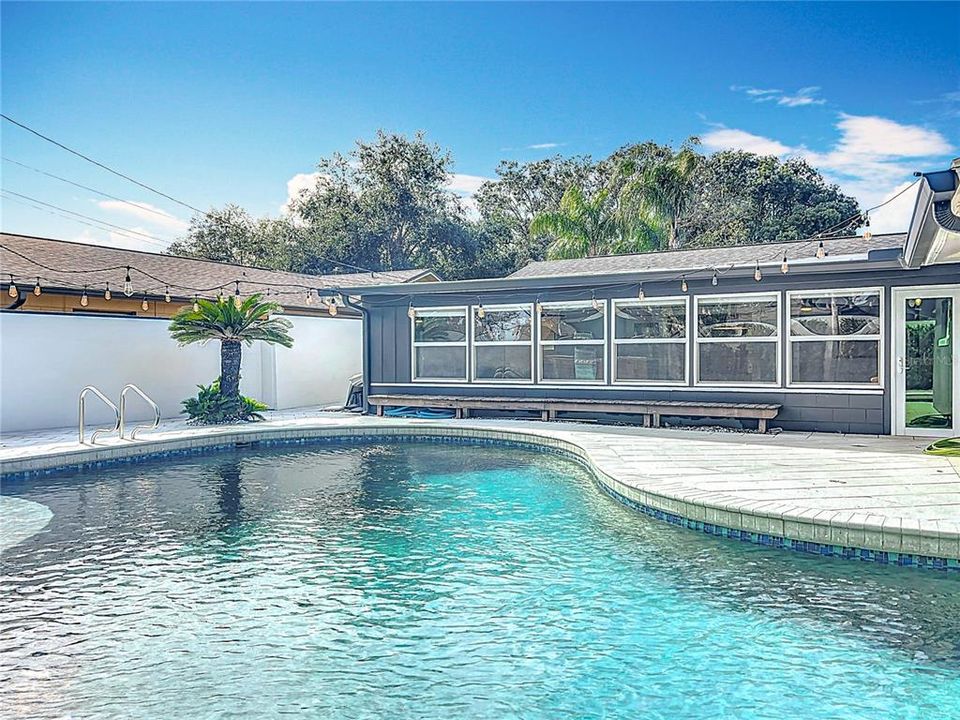 Pool with Shell Pavers