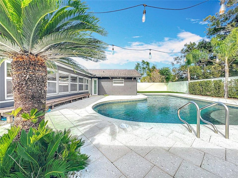 Pool with Shell Pavers