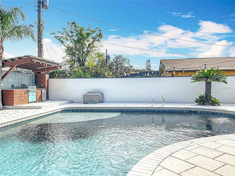 Pool with Shell Pavers