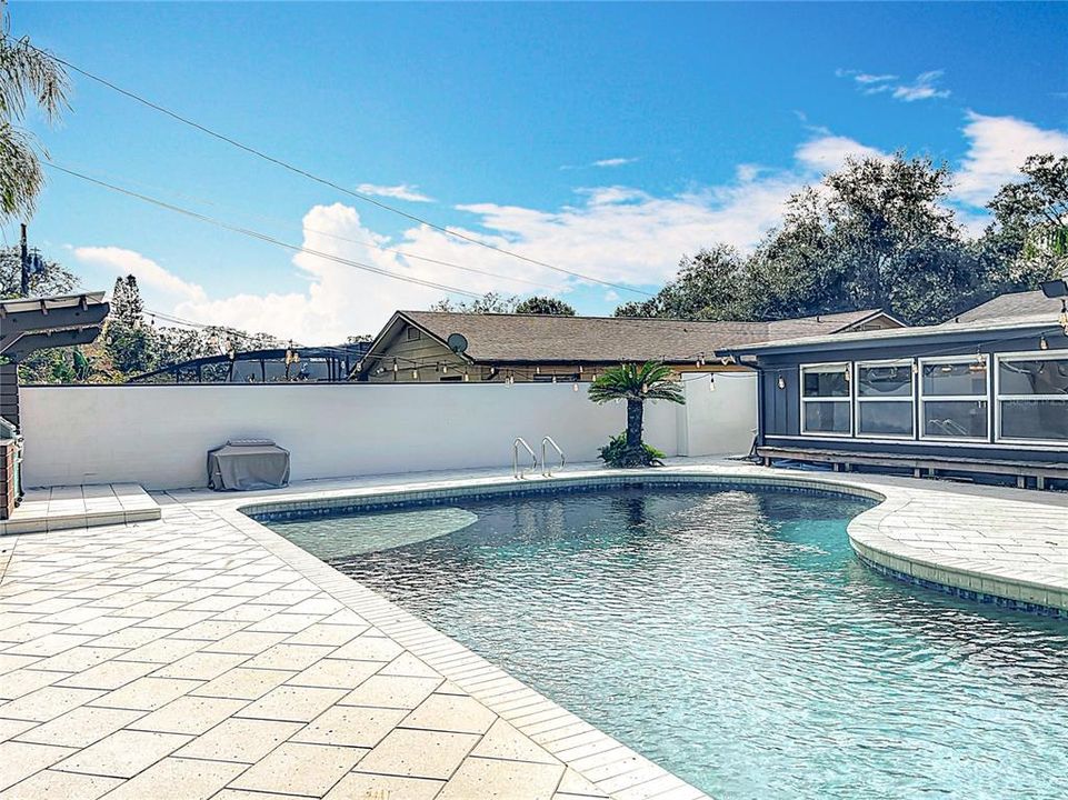 Pool with Shell Pavers