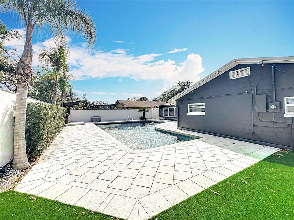 Pool with Shell Pavers