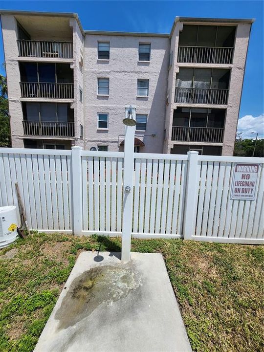 FENCED POOL WITH SECURE GATE