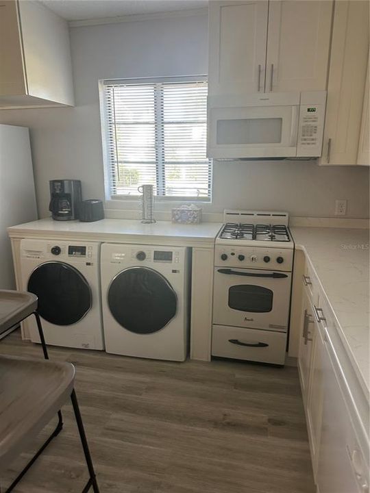 washer and dryer in the kitchen