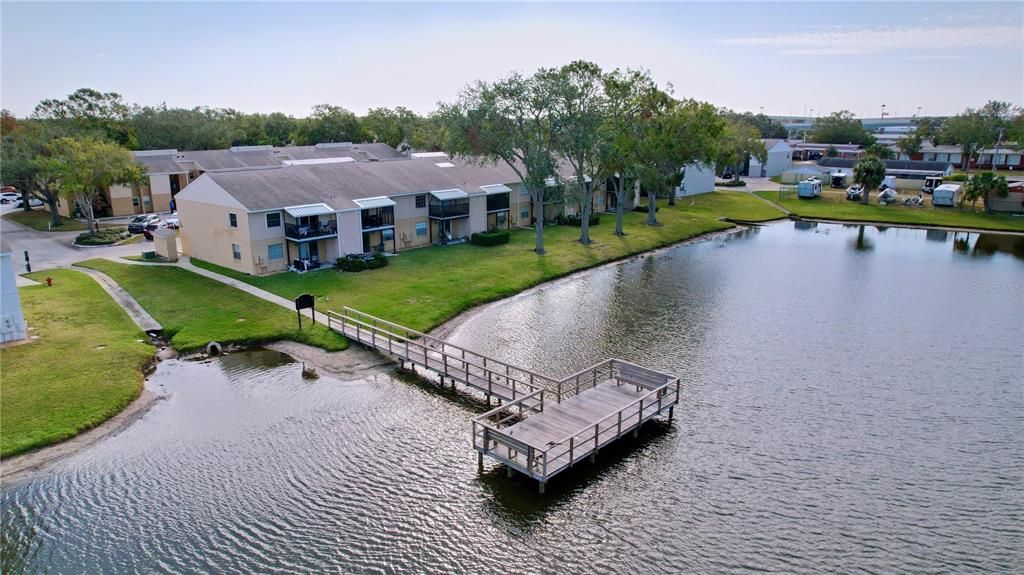 Fishing dock on lake