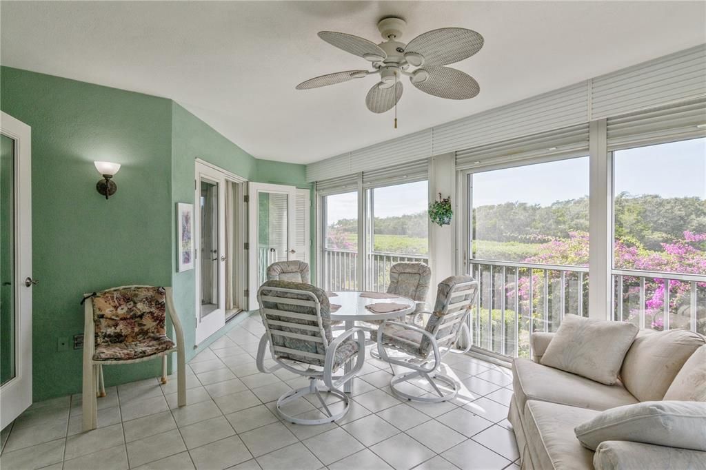 Beautiful lanai with storm shutters.