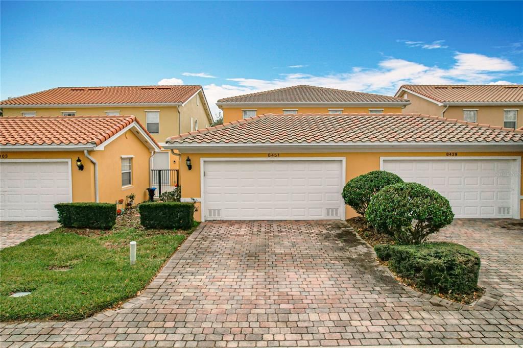 2 Car Garage and Paver Driveway