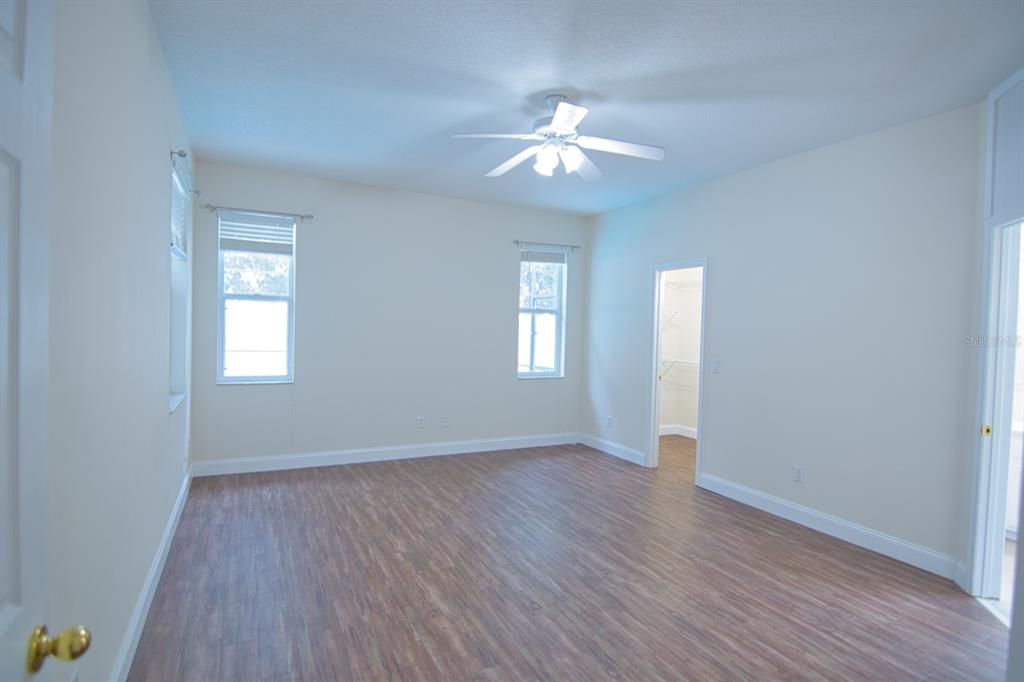 Master bedroom with two closets