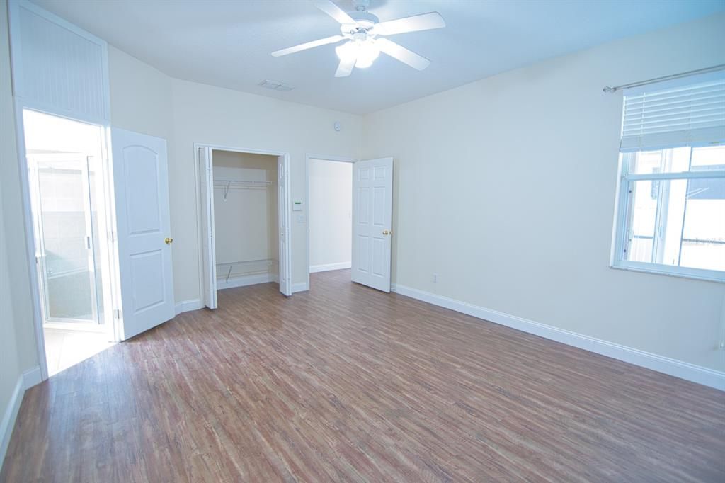 Master bedroom with two closets