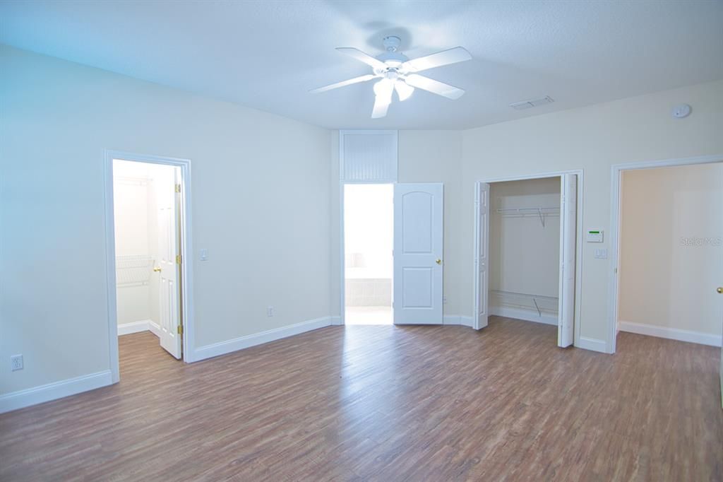 Master bedroom with two closets