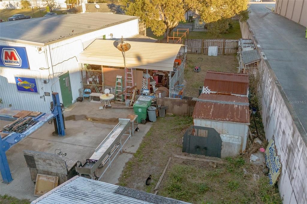 Back of property and entrance to apartment