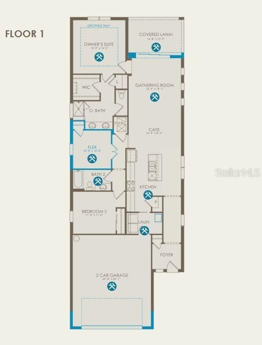 Floor plan with structural options selected