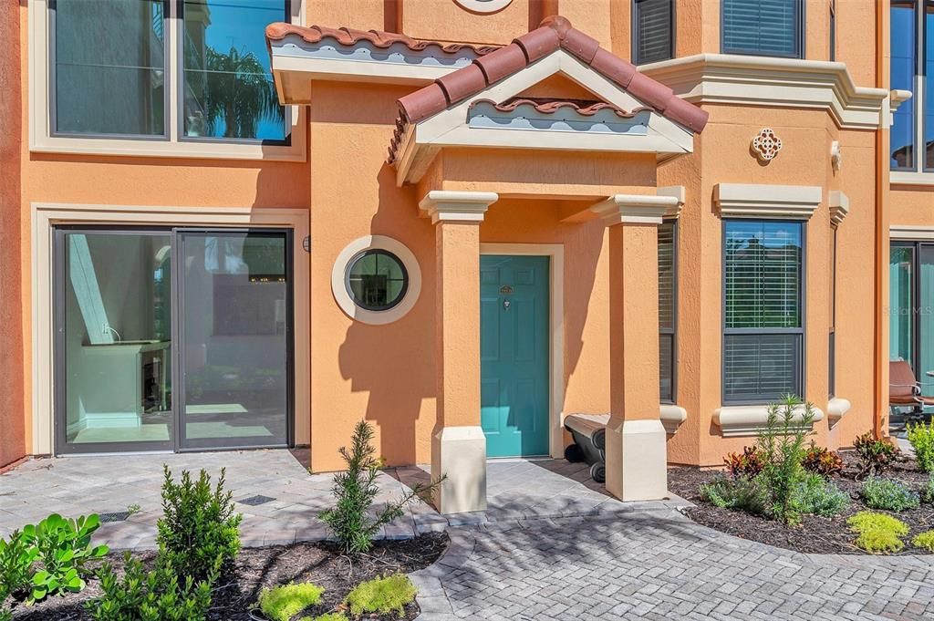 front door and patio