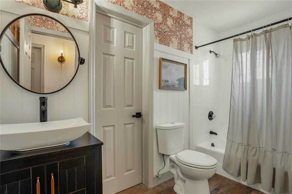 Jack & Jill Bathroom shared with Guest side of main home & in-law suite.