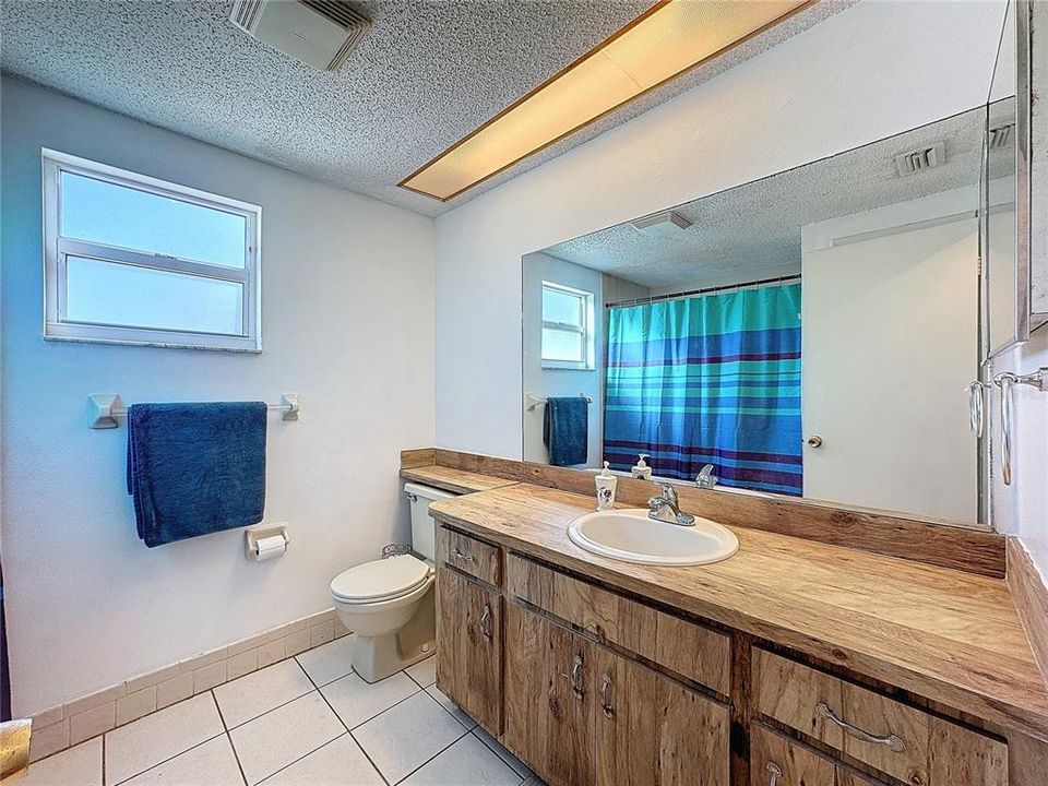 Oversized vanity in Guest Bathroom