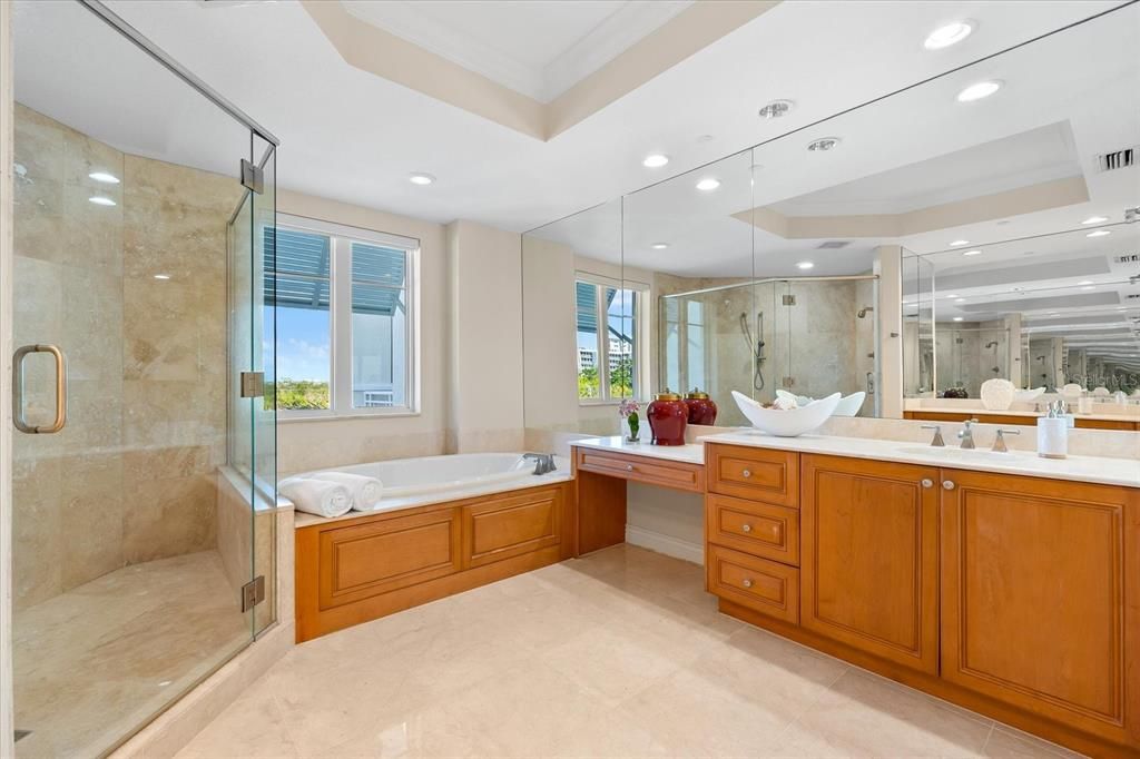 Soaking Tub and Make-up Vanity