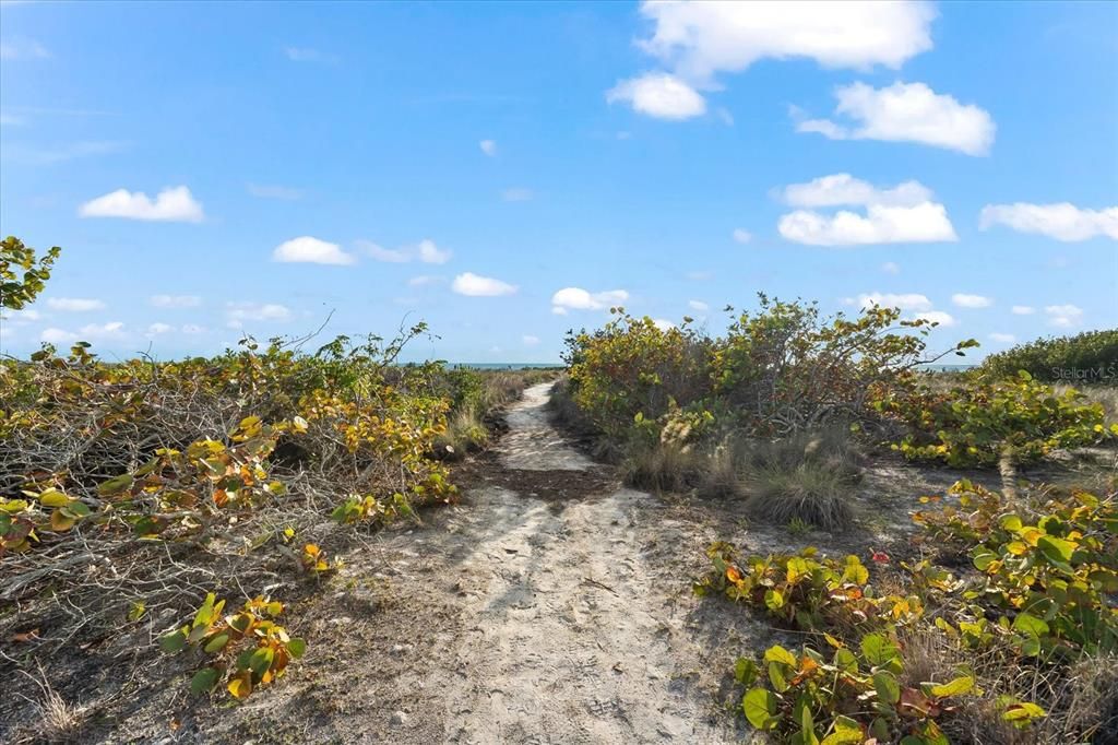 Private beach path