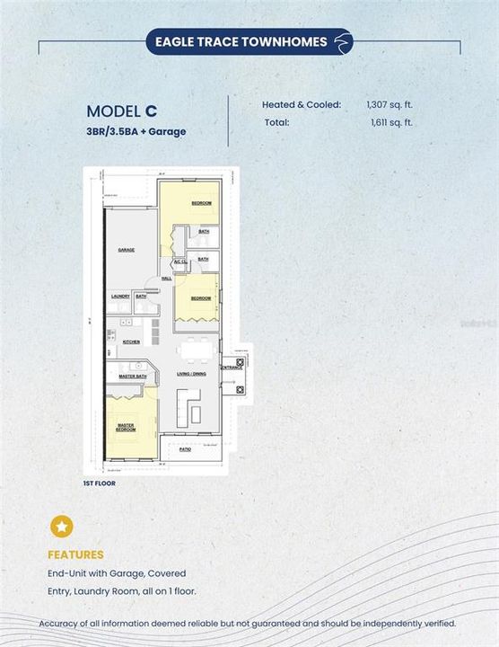 Под контрактом: $314,900 (3 спален, 3 ванн, 1307 Квадратных фут)