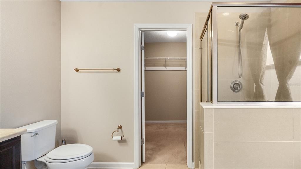 Second Level Full Bath with Shower View and Walk-In Closet