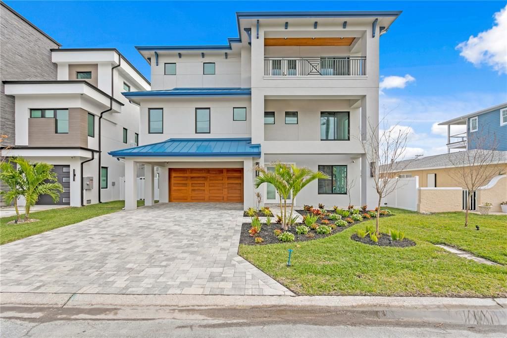 Front Entrance to New Custom Waterfront Home