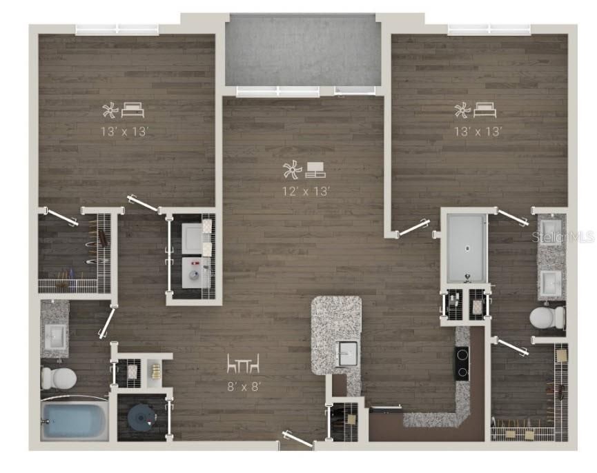 En Renta: $2,465 (2 camas, 2 baños, 1149 Pies cuadrados)