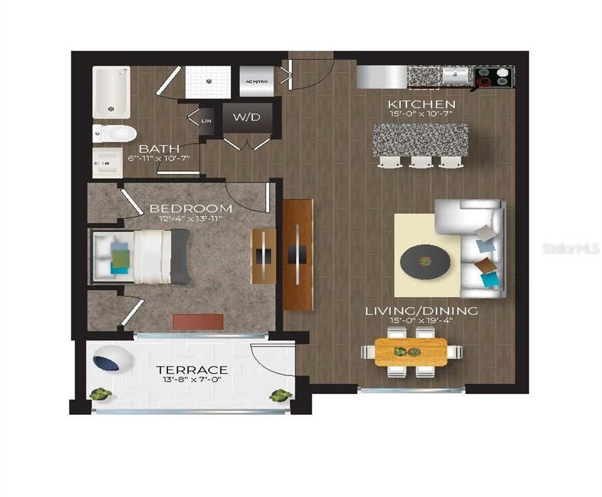 For Rent: $1,644 (1 beds, 1 baths, 885 Square Feet)