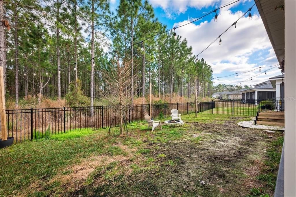 Fenced backyard