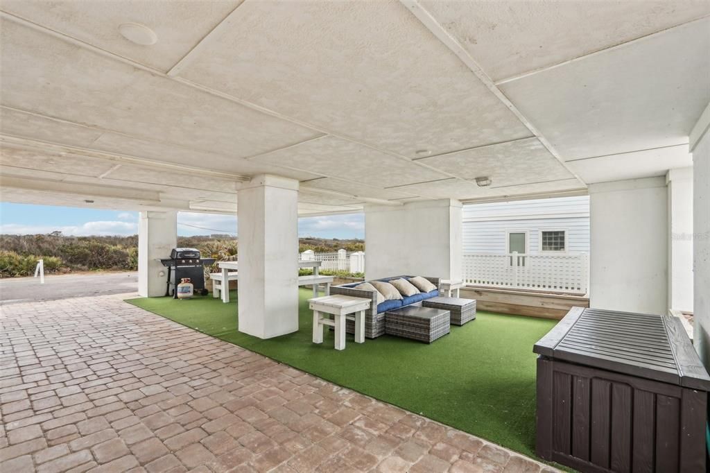 Covered lounging area
