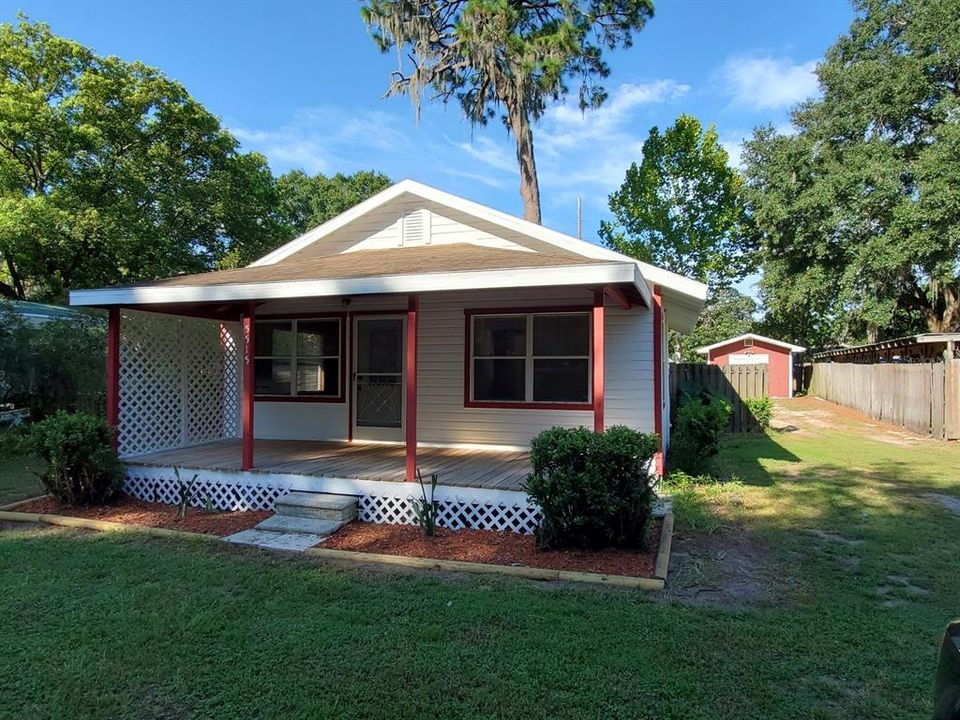 Front of Home with Shed in back