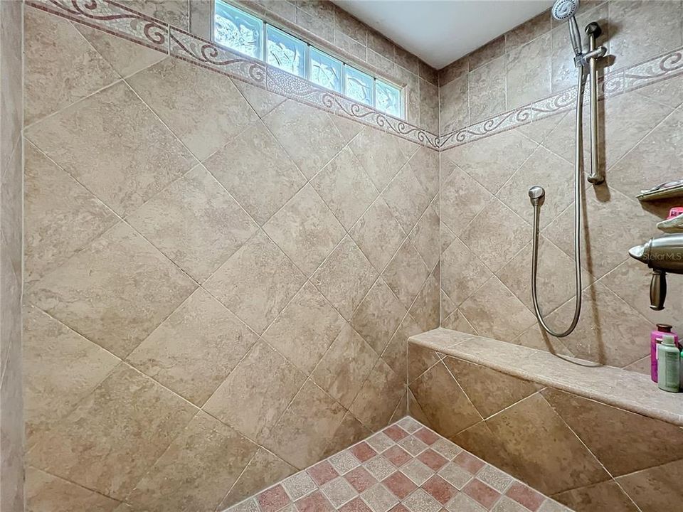 Primary Shower with  Bench Seat