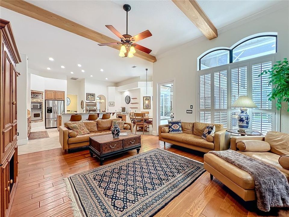 Open Family Room Looking Toward Kitchen