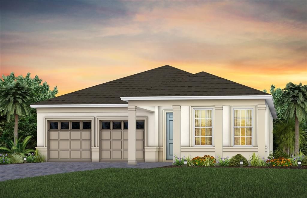 Exterior Design. Artistic rendering for this new construction home. Pictures are for illustrative purposes only. Elevations, colors and options may vary.
