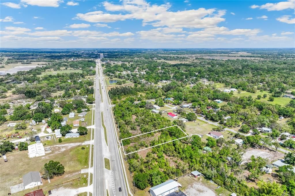 Aerial view of lot